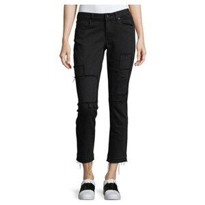 Derek Lam 10 Crosby Mila Slim Girlfriend Jeans Patchwork Black Size 28